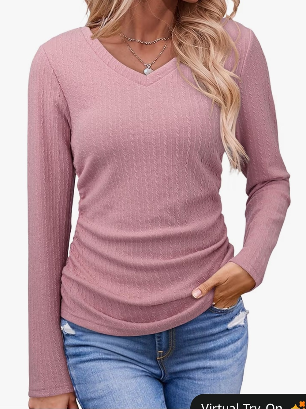 Dokotoo Pink Long-Sleeve Women's Top large nwt